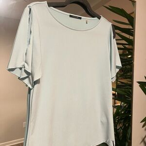 Tahari Soft Blue Short Sleeve Top